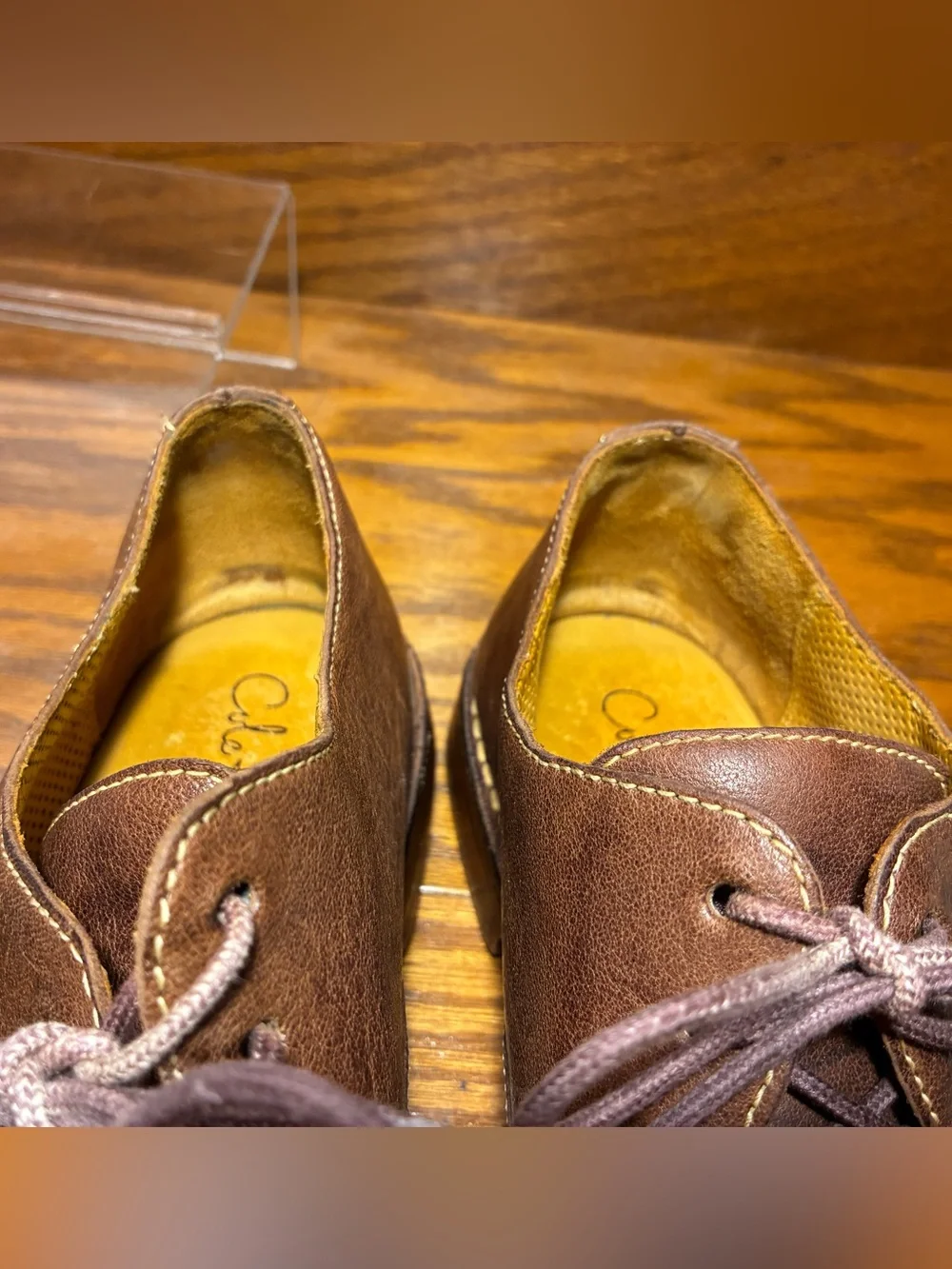 Cole Haan Contrast Stitch Derby Shoes Brown Leather Men’s Size 11